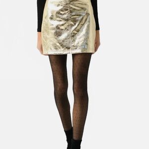 Hunter Bell Holiday Ready Kaitlin Mini Skirt in Cracked Gold